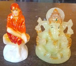 Sai Baba &amp; Ganesha Idol Set