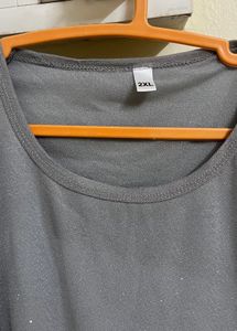 Sleeveless embellished Gray Shimmery Top