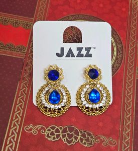 Gold Plated Blue Stone Earrings 🤩⭐️