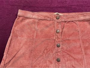 Corduroy Button-Front Skirt