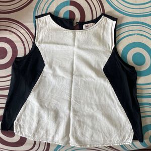 Pure Cotton Sleeveless Colorblock Top