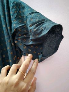 Black With Golden Spotted Half Colour Nighty