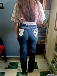 Hand Painted Wide Leg Jeans