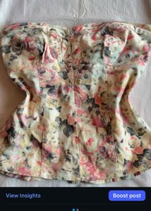 DENIM FLOWER CORSET TOP 💋🫧🌸