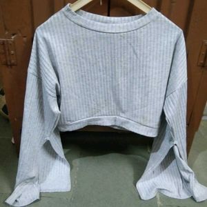 Women&#39;s Drop shoulder Long Sleeve Crop Top