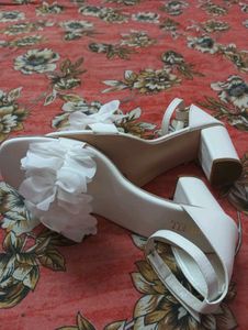 Floral White Heels