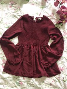 Maroon Long Sleeve Top