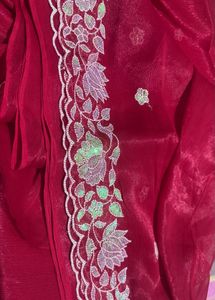 Mitera Burgundy Sequin Saree