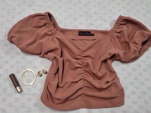 Ruched Puff Sleeve Top