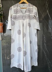 Elegant Cream Floral Print Kurta