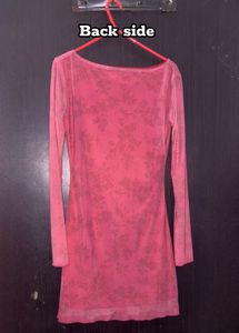 NEWME Red Long Sleeve Mini Dress