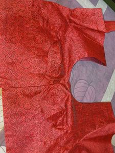 Red Brocade Blouse