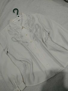Elegant Embroidered White Blouse