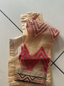 Elegant Peach Fabric sareee