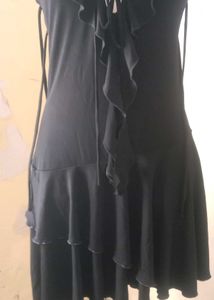 Elegant Black Ruffled Dress