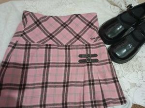Pink Plaid Skirt