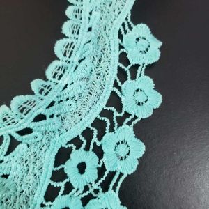 Aqua Floral Lace Applique collar