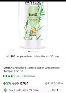 [  650ML ] Pantene Bamboo Shampoo