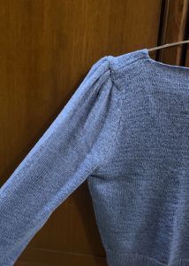 Cute Blue Cropped Sweater