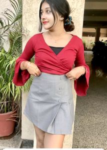 New Grey Mini Skirt With Tag