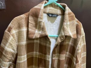 Plaid Woollen Shirt Jacket
