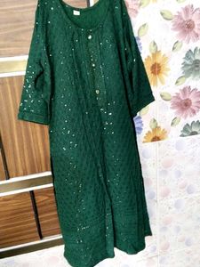 Emerald Green Embellished Kurti