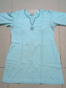 Elegant Light Blue Kurta + Jeans