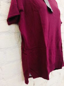 ZR Maroon Short Sleeve Top