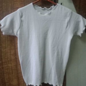 Cute Ruffle Trim Knit Top