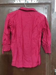 maroon Button-Down Shirt