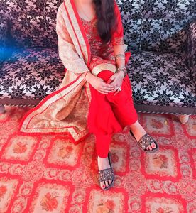 Red &amp; Gold Salwar Kameez