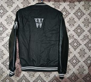 Stylish Black Varsity Jacket(L-size)
