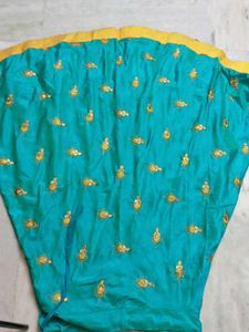 Embroidered Yellow Blouse And Lehenga