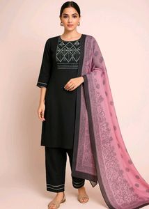 New Elegant Black Kurta Set