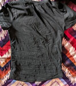 Puma 100% Cotton Printed Black Tee