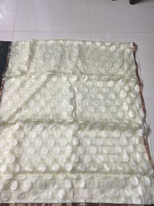 Elegant Cream Nd Black Oraganza Pattu Saree