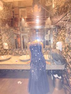 Elegant Navy Embellished Gown