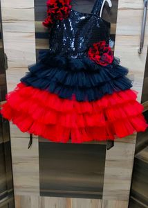 Sparkly Red &amp; Black Party Dress