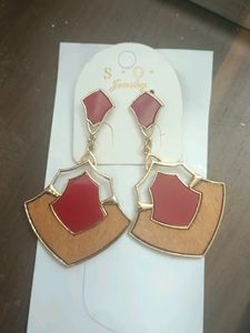 Red  Maroon Earring