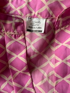 Pink And Sandal Chinese Collar Top (women)