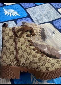 Gucci GG Canvas Ankle Boots