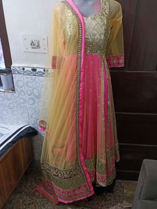 Pink One Piece Gown With Beautiful Dupatta Buy