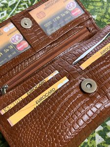 Brown Croc Clutch
