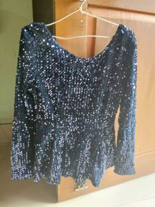 Sequins Waist Fit Party Wear Skirt N Top Set
