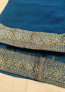 Blue Embroidered Saree