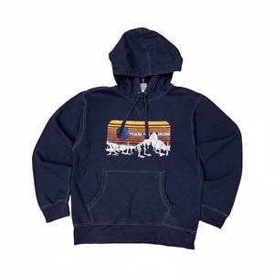 Navy Graphic Print Hoodie