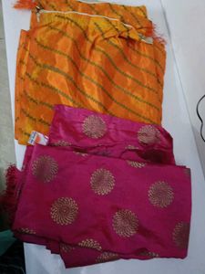 Ethnic Dupatta Set, Orange & Pink 2