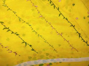 Yellow Floral Print Saree