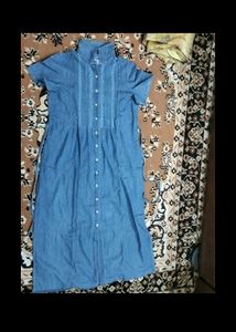Denim Dress With Side Pockets