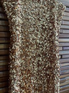 Gold Sequin Padded Mini Dress